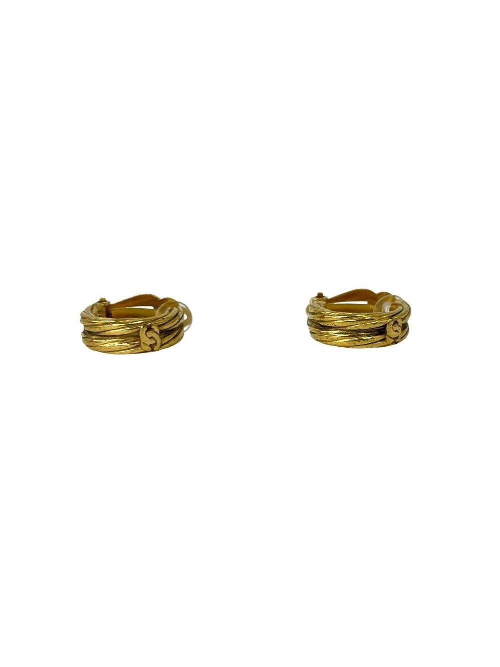 Chanel Cc Logo Earrings Metal Gold-Tone #371536C72B